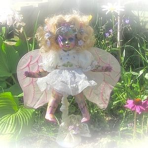Evil Fairy w Demon Doll horns & Teeth OOAK